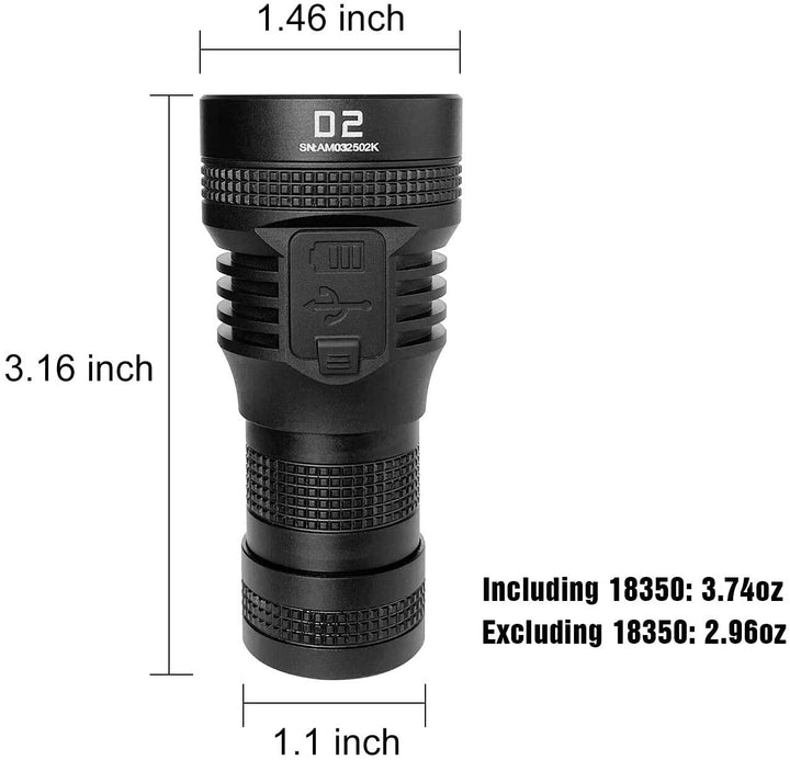 D2 18350 Short Tube - Lumintop Official Online Store