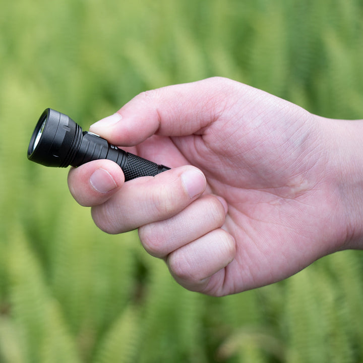 Lumintop GT Nano 3.0 thumb-sized torch with easy operation by one hand.