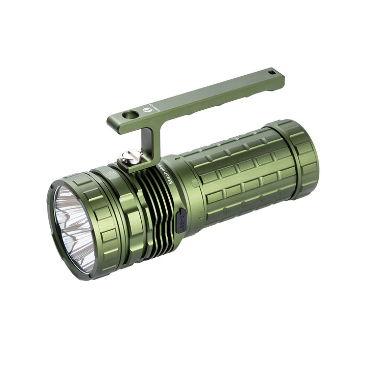 Lumintop Mach 4.0 Fan-Cooling search light with handle installed