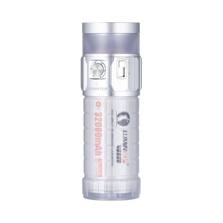 Lumintop Rainbow 2.0 torch combines flashlight, camping lantern & RGB ambient light. 3000 lumens, 1000m beam, USB-C power bank & versatile modes.
